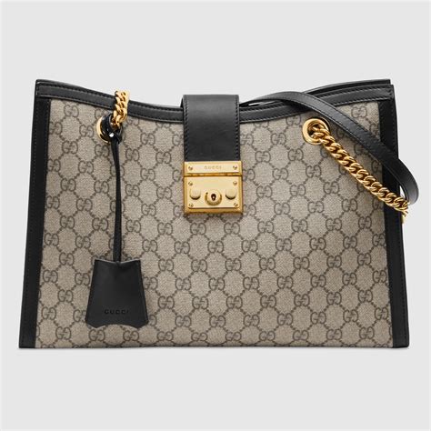 gucci padlock gg supreme shoulder bag|Gucci padlock medium shoulder bag.